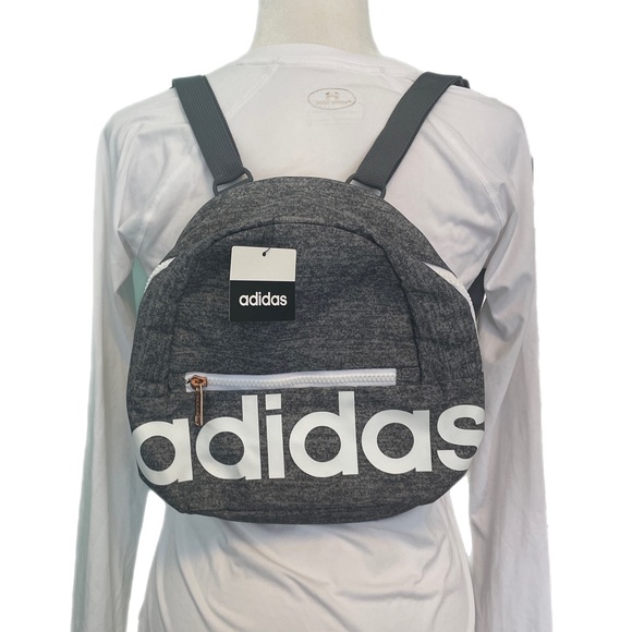 NWT Adidas Linear Mini Backpack grey/white - Picture 10 of 10